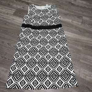 2 for $10 Jessica London sleeveless dress, black/ white print, size 14back